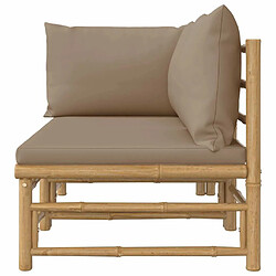 Acheter Maison Chic Salon de jardin 2 pcs avec coussins - Table et chaises d'extérieur - Mobilier/Meubles de jardin Moderne taupe bambou -MN35915