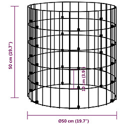 vidaXL Composteur de jardin Ø50x50 cm Acier galvanisé pas cher