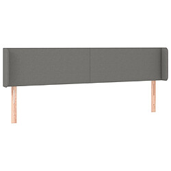 Avis Maison Chic Tête de lit scandinave à LED,meuble de chambre Gris foncé 203x16x78/88 cm Tissu -MN39396