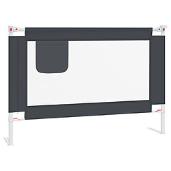 vidaXL Barrière de sécurité de lit d'enfant Gris foncé 100x25 cm Tissu