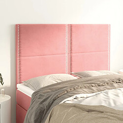 Maison Chic Lot de 4 Têtes de lit design pour chambre - Décoration de lit Rose 72x5x78/88 cm Velours -MN53616