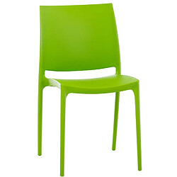 Decoshop26 Chaise de jardin en plastique vert design simple empilable 10_0001384