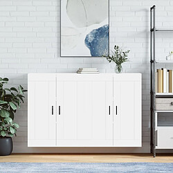 Maison Chic Lot de 2 Armoires murales,Meuble de Rangement,Armoire Suspendue blanc bois d'ingénierie -MN54096