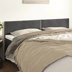 Maison Chic Lot de 2 Têtes de lit design pour chambre - Décoration de lit Gris foncé 80x5x78/88 cm Velours -MN63707