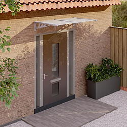 vidaXL Auvent de porte Gris et transparent 152,5x90 cm Polycarbonate 