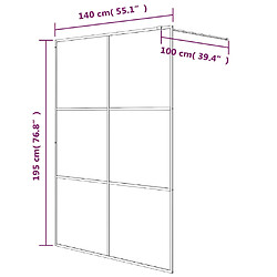 vidaXL Paroi de douche Noir 140x195 cm Verre ESG dépoli pas cher