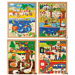 Educo Puzzle Qu'est-ce qui se passe au-dessus et au-dessous: le lot de 4 puzzles - jeu Montessori