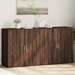 vidaXL Buffets 2 pcs chêne marron 79x38x80 cm bois d'ingénierie