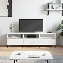 Maison Chic Meuble TV scandinave - Banc TV pour salon blanc 150x30x44,5 cm bois d'ingénierie -MN60024