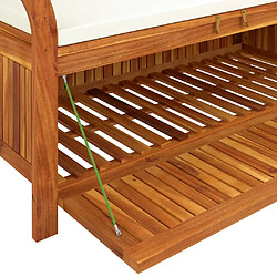 Helloshop26 Banc de jardin meuble de patio d'extérieur terrasse de rangement de jardin avec coussin 126 cm bois d'acacia 02_0011808 pas cher