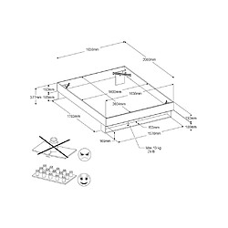 Vente-Unique Lit avec tiroir et niche 160 x 200 cm - Coloris : Blanc et naturel + Sommier + Matelas - MISTA pas cher