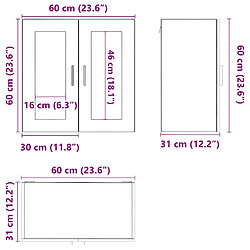 vidaXL Armoire murale de cuisine avec porte en verre Porto blanc pas cher