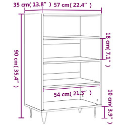 vidaXL Buffet haut chêne sonoma 57x35x90 cm bois d'ingénierie pas cher