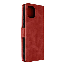 Avizar Étui Samsung Galaxy A03 Similicuir Porte-carte Double languette magnétique Rouge