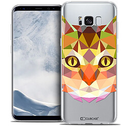 Caseink Coque Housse Etui Samsung Galaxy S8 (G950) [Crystal Gel HD Polygon Series Animal - Souple - Ultra Fin - Imprimé en France] Chat