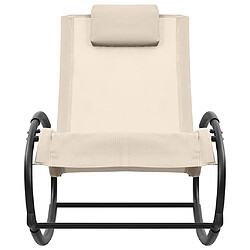 Avis Maison Chic Chaise longue avec oreiller | Bain de soleil Relax | Transat acier et textilène crème -GKD45355