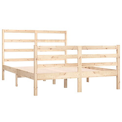 Avis vidaXL Cadre de lit sans matelas bois de pin massif 140x190 cm