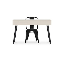 Avis ICONIK INTERIOR Bureau en Bois - Design Scandinave - Beckett + Chaise de Salle à Manger - Stylix Gris foncé