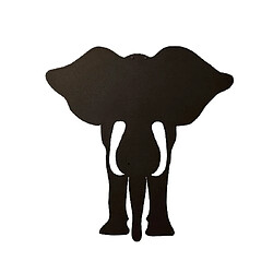 Homemania Décoration murale Éléphant - Art mural - Animaux - pour le salon, la chambre à coucher - Acier noir, 48 x 0,15 x 50 cm