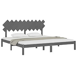 Avis Maison Chic Lit adulte - Lit simple Cadre de lit,Structure du lit Contemporain Gris 200x200 cm Bois massif -MN87215