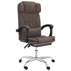 vidaXL Fauteuil de massage inclinable de bureau Marron Similicuir