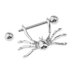 Avis 1 Paire Halloween Punk Sexy Spider Acier Inoxydable Nipple Bar Anneau Bouclier