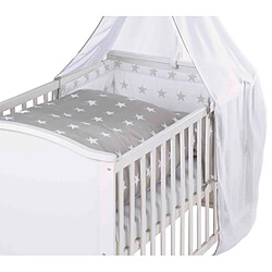 Avis Roba Lit bébé évolutif Little Star en bois blanc réglable en hauteur matelas et accessoires