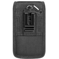 Avizar Étui Ceinture Vertical Smartphone Nylon par Clip et Mousqueton Taille M Noir