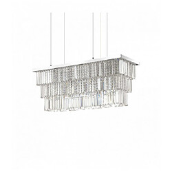 Ideal Lux Suspension Chromée en cristal MARTINEZ 6 ampoules