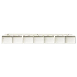 Maison Chic Lit Moderne Chambre - Cadre/structure de lit pour adulte Blanc 135x190 cm Double Bois massif -MN91638 pas cher