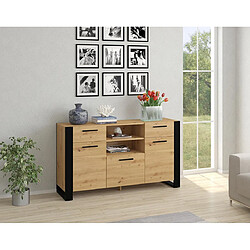 Avis Bestmobilier Donnely - buffet bas - bois et noir - 155 cm