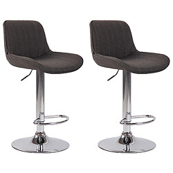 Non Lot de 2 tabourets de bar Lentini tissu chrome