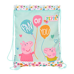 Sac à dos serré par des ficelles Peppa Pig Cosy corner Bleu clair (26 x 34 x 1 cm)