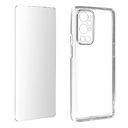 Avizar Coque OnePlus 9 Pro Souple et Film Verre Trempé 9H - transparent