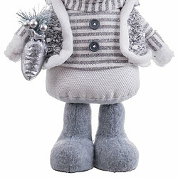 Avis BigBuy Christmas Décorations de Noël Blanc Gris Métal Tissu ours polaire 20 x 10 x 33 cm