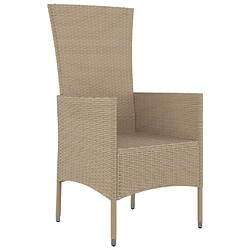 Acheter Maison Chic Lot de 4 Chaises de jardin,Fauteuil d'extérieur avec coussins Résine tressée Beige -MN65840