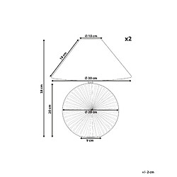 Avis Beliani Lot de 2 lampes à poser en céramique grise 38 cm YUNA