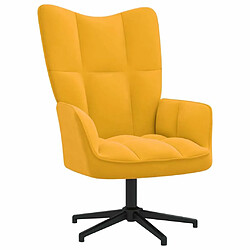 Maison Chic Chaise de relaxation | Fauteuil relax avec repose-pied Jaune moutarde Velours -GKD30423 pas cher