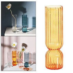 Acheter Vase à Fleurs En Verre Moderne Table Hydroponique Terrarium Porte-plante Conteneur Cylindre Orange