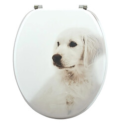 MSV Abattant WC MDF Dog SCOTT Beige - Charnières Inox