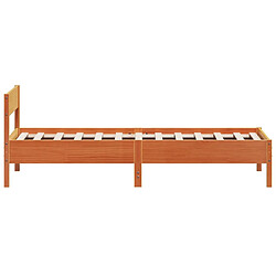 Acheter Vidaxl Cadre de lit avec tête de lit cire marron 90x190 cm bois de pin