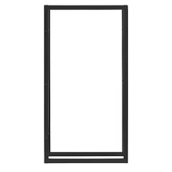 Helloshop26 Porte-bûches robuste range-bûches solide support pour bois de chauffage rangement efficace pour intérieur extérieur acier laqué 80 x 150 x 25 cm noir 03_0005969