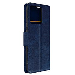 Avizar Étui Portefeuille Bleu pour Xiaomi Redmi Note 12 série Bara Soft Leather