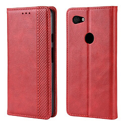 Wewoo Housse Coque Étui en cuir à boucle magnétique avec rétro pour Crazy Horse Texture horizontale Google Pixel 3a XLavec porte-carte et fentes cartes et cadre photo Rouge