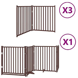 vidaXL Barrière pour chien porte pliable 10 panneaux bois de peuplier