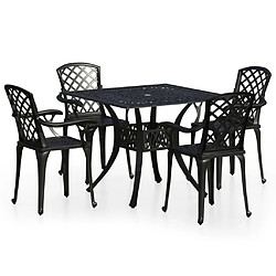 vidaXL Ensemble de bistro 5 pcs Aluminium coulé Noir