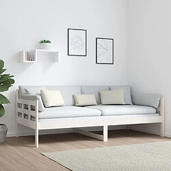 Avis vidaXL Lit de jour sans matelas blanc bois de pin massif 90x190 cm