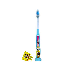 Tinokou Brosse à dents Ergonomique Enfant - Bob l'Eponge Bleu