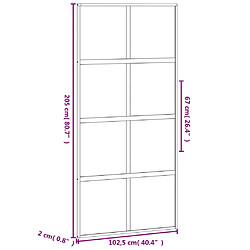 vidaXL Porte coulissante noir 102,5x205 cm verre trempé aluminium pas cher