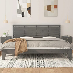 Avis Maison Chic Tête de lit scandinave,Meuble de chambre murale Gris 206x3x63 cm Bois massif de pin -MN14916